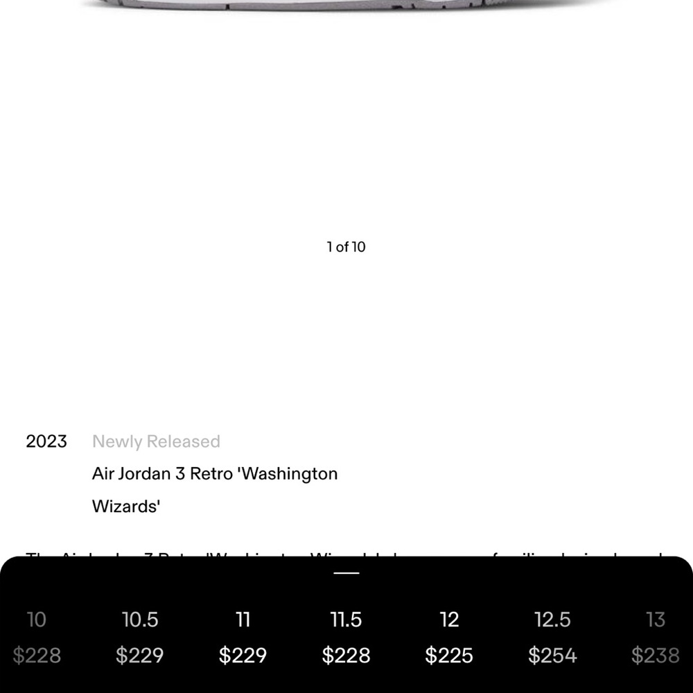 Jordan 3 wizard’s size 11.5